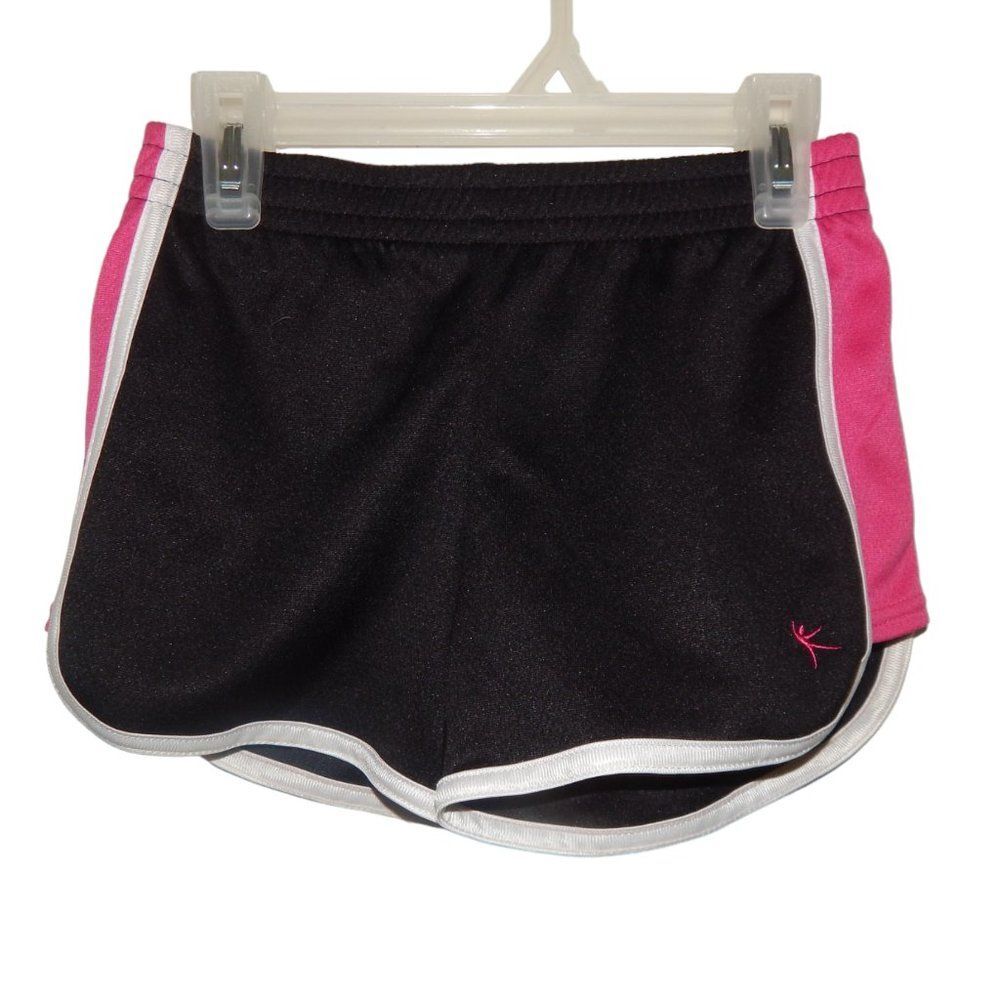 Danskin Now girls small 6–6x black pink white athletic shorts